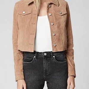 Blank NYC Cropped Trucker Suede Jacket